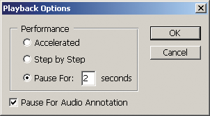 Рис. 5. Диалоговое окно Playback Options