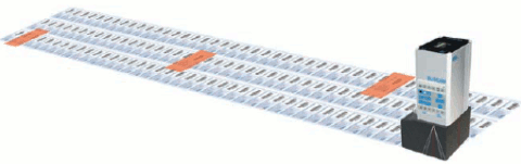 Рис. 3. Зоны запечатываемого полотна, перкрываемые движущейся камерой видеосистемы (выделены красным)
