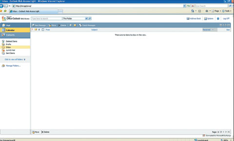 Экран 2. Интерфейс OWA Light