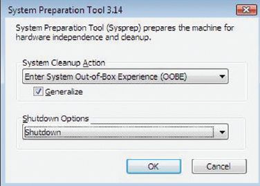 Запуск инструмента Sysprep