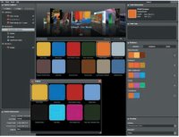 Средняя часть вверху — фото из коллекции X-Rite Coloratti, под ними — выборка цветов с одной из фотографий. Справа — подбор гармоничных цветов 