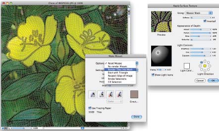 Рис. 5. Придание объема мозаичным черепицам