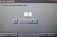 Окно регулировки глянца оттиска