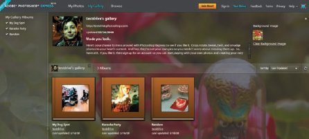 Доступ к основным функциям через кнопки My gallery, My Photos и Edit