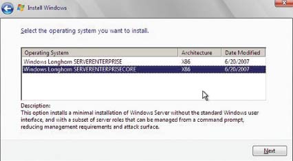 Экран 1. Установка Server Core