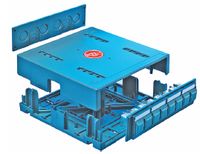 Рисунок 8. R&M U-Box для быстрого монтажа небольших коммутационных узлов под фальшполом или за подвесным потолком продолжает развитие решений для точек консолидации при построении единой кабельной проводки для открытых офисов. 