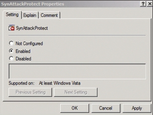 Экран 9. Защита от атак типа SYN