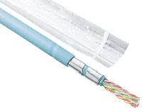 Рисунок 3. В кабеле U/UTP R&M отрезки фольги изолированы друг от друга и достаточно коротки, чтобы вызывать эффект антенны, но предотвращают перекрестные помехи. Технология получила название «отрезки для подавления волн» (Wave Reduction Patterns, WARP).