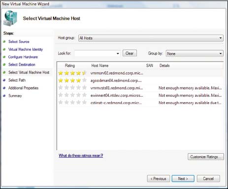 Рисунок 2. Microsoft интегрировала в свой System Center Virtual Machine Manager  поддержку миграции.