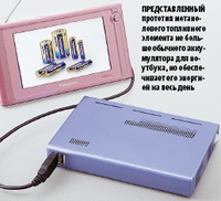 Представленный прототип метанолового топливного элемента не больше обычного аккумулятора для ноутбука, но обеспечивает его энергией на весь день