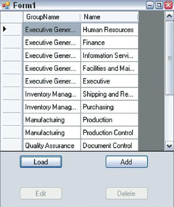Кнопка Add в форме Form1