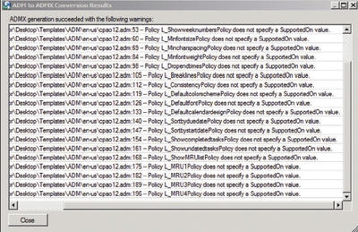 Экран 3. Окно результатов преобразования Conversion Results