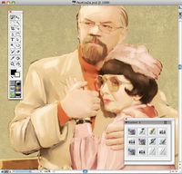 Рис. 3. Painter — основной инструмент цифровых живописцев. Наша задача — перерисовать героев, чтобы избежать огрехов, проявляющихся при увеличении недостаточно качественного изображения