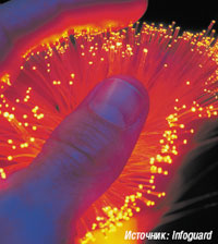 Рисунок 1. По всему миру проложено около 300 млн км волоконно-оптических кабелей.