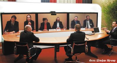 Рисунок 1. Конференции в реальном времени, или Telepresence, набирают популярность. 