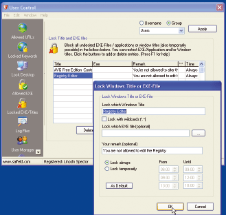 С помощью утилиты User Control компании Salfeld Computer вы 