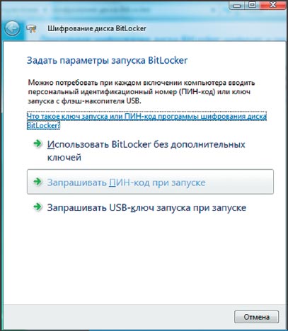 Экран 4. Параметры шифрования BitLocker