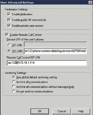 Экран 5. Настройка перенаправления вызовов для пользователя