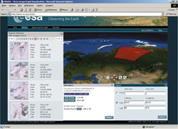 Красное поле — зона охвата одного снимка MERIS