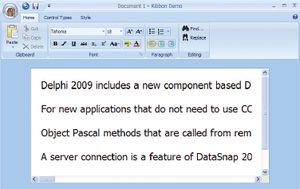 Использование компонентов с новой страницы Ribbon Controls