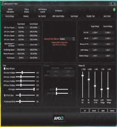 Программа AMD OverDrive предназначена для тонкой настройки процессора и микросхем системной логики, а также для мониторинга различных параметров системы, как то: частот, напряжений и температур