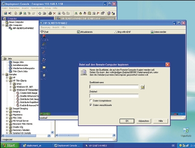 Рисунок 1. Передача файлов на 6720t имеет смысл, если с помощью сценария или локальной команды заранее деактивировать защиту флэш-памяти от записи.