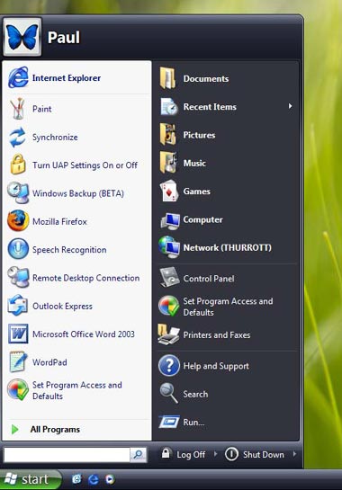 Windows Xp Vista Start