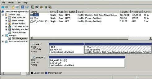 Конфигурация разделов жесткого диска для развертывания среды восстановления