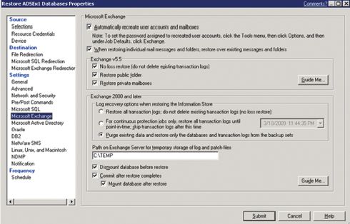 Восстановление с помощью Backup Exec 12.5