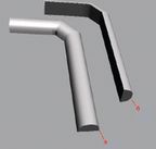 Рис. 5 Лофтинг-объект до поворота сечения (а) и после его поворота на 90? (б).