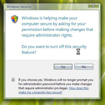 How To Make Windows Vista Stop Asking For Permission