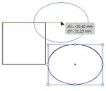 Рис. 6. Пример появления информационных направляющих при перемещении объекта