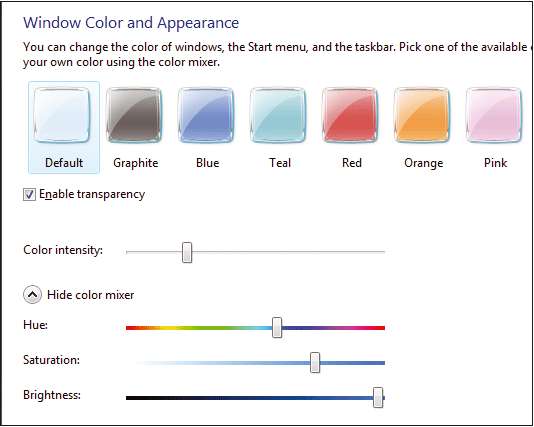 Рис. 4. В интерфейсе Vista легко регулировать прозрачность границ окна