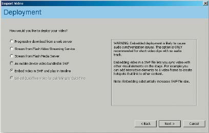 Рис. 2. Диалоговое окно Import Video — Deployment
