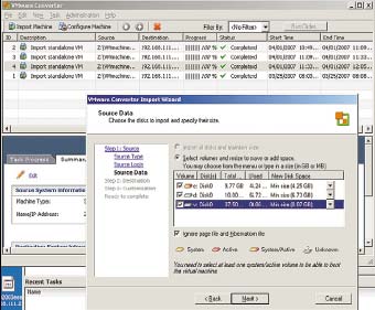 Рисунок 2. При помощи конвертера VMware можно не только импортировать виртуальные машины, но и преобразовывать физические системы в виртуальный сервер (P2V).