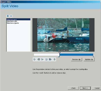Рис. 4. Диалоговое окно Import Video — Split Video