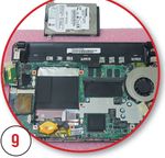 Собираем нетбук в обратной последовательности, не забывая подсоединить отключенные ранее разъемы