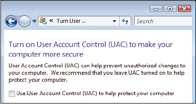 UAC, исчезни! С помощью этой опции в утилите «Учетные записи пользователей» можно отключить наиболее раздражающую из функций Windows Vista