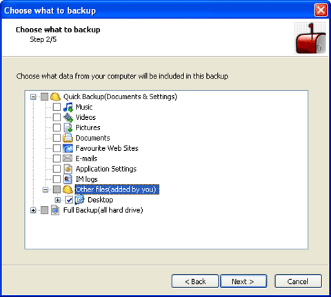 В Total Security 2008 включена функция резервного копирования данных с автоматическим сохранением новых файлов по расписанию. 