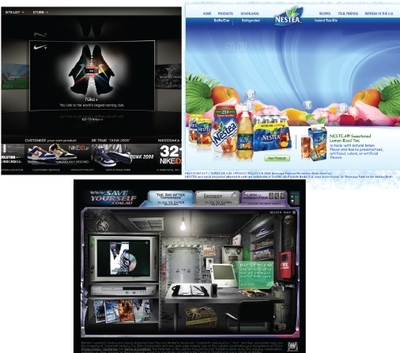 Рис. 1. Главные страницы Flash-сайтов