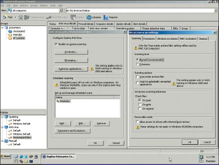 Экран 4 . Создание именованных политик в консоли Sophos Enterprise Console