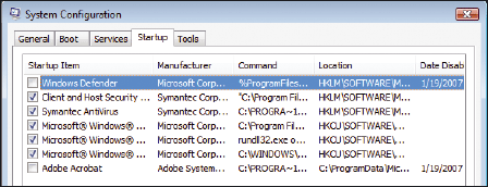 Рис. 1. Для повышения производительности Windows можно запретить ненужным программам запускаться автоматически. Если они вам понадобятся, вы всегда сумеете открыть их вручную