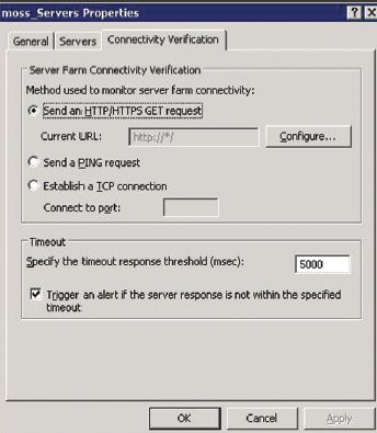 Выбор способа, которым ISA Server проверяет соединение с серверами в ферме