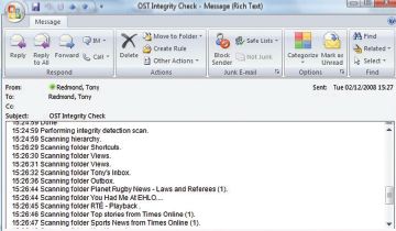 Пример отчета выполнения Scanost