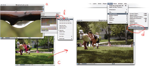 Работаем с Color Sets: a) открываем файл с понравившимися световыми сочетаниями; b) делаем новый color set; c) открываем новый файл; d) присваиваем палитру новой картинке