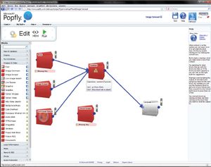 Microsoft Popfly отличается красочным и динамичным интерфейсом