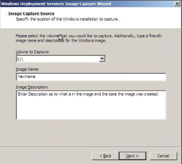 Выбор развертываемого образа операционной системы