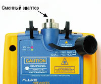 Рисунок 3. Наличие сменного приборного адаптера позволяет применять для измерений более точный метод одного тестового шнура.