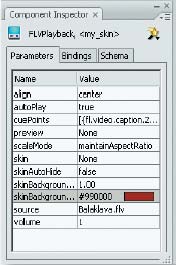 Рис. 8. Панель Component Inspector для FLF Playback