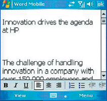 Экран 4 . Чтение документа Word на устройстве Pocket PC
